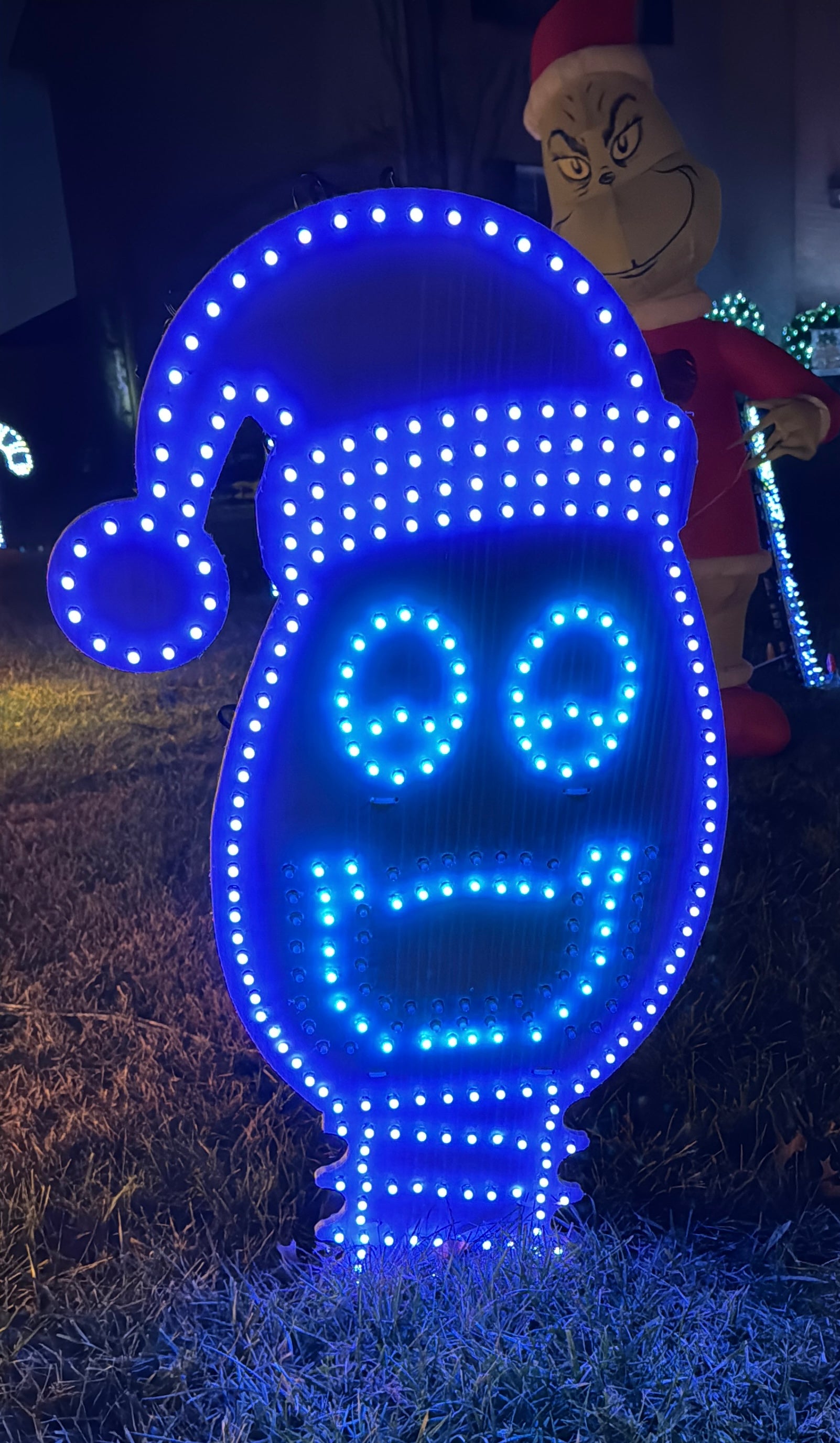 Light Bulb - Upright with Santa Hat