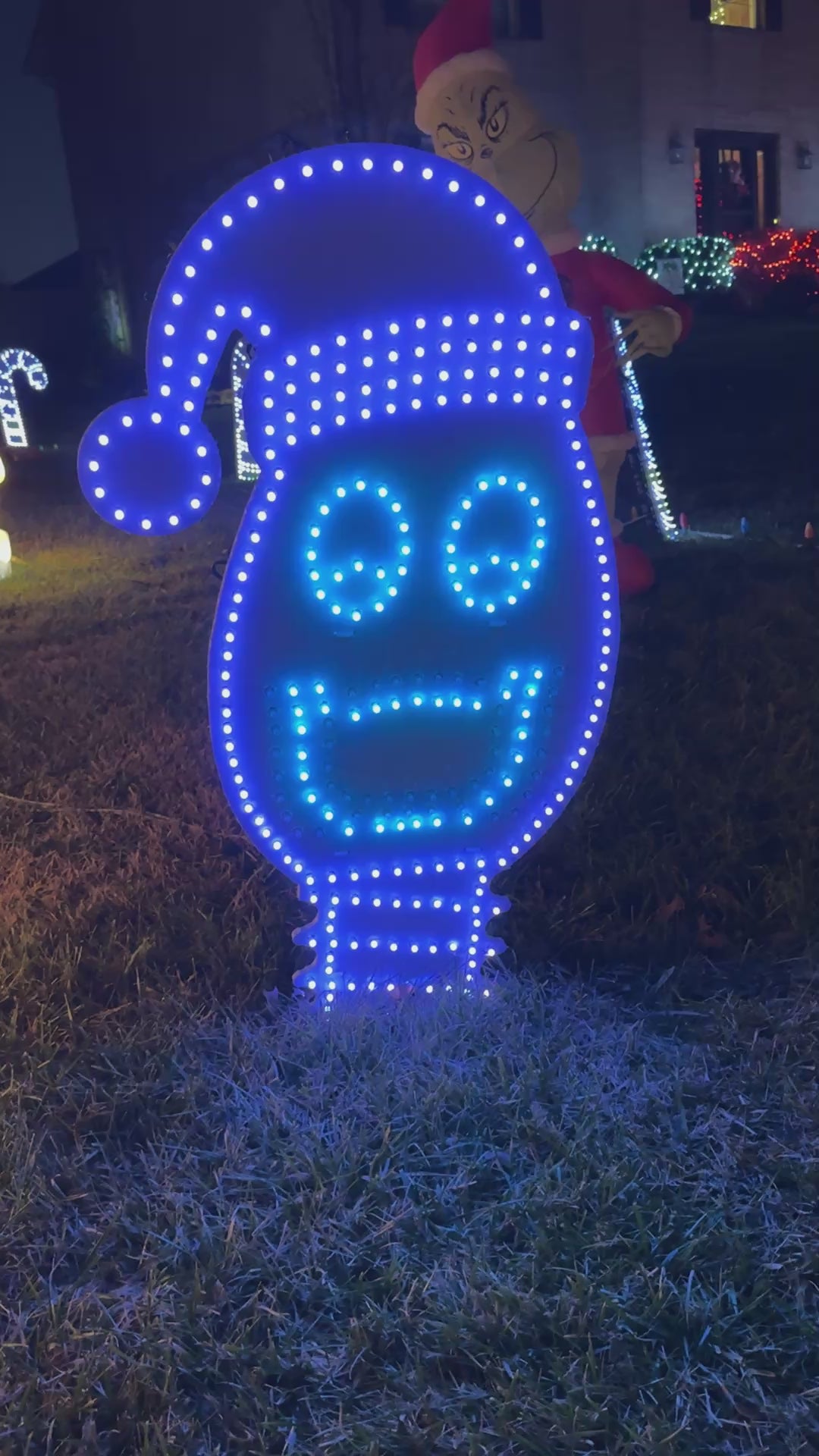 Light Bulb - Upright with Santa Hat